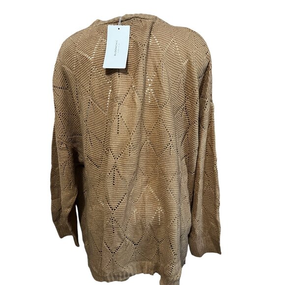 BloomChic Open Front Knit Cardigan Sweater w/ Pockets Sz 26 (4XL) Beige - Picture 2 of 13